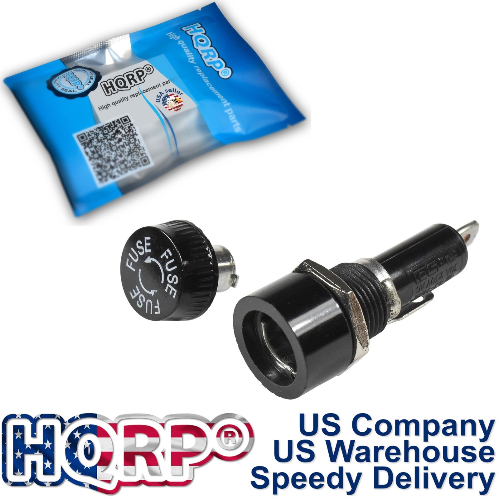 2-Pack Screw Cap Panel Mount Fuse Holder for 6x30mm Fuses 30A 250V AC, R3-14A2