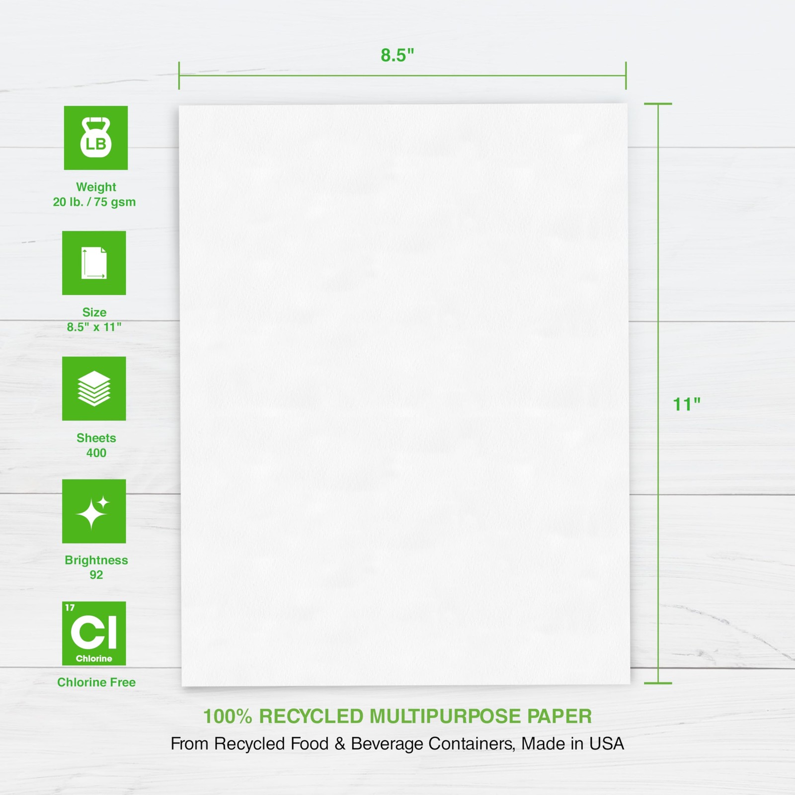 Printworks 100 Recycled 8.5 X 11 – 20 Lb – 3 Packs – In The Usa –