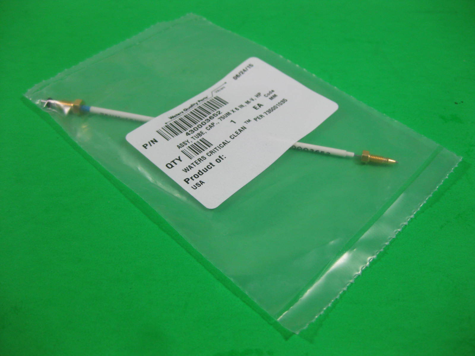 Waters Assy Tube Cap 75um x 6″ M-V, HP — 430003652 — New