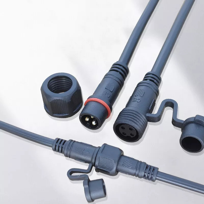 IP68 Waterproof Electrical Cable Connector Socket 2-8 Pins With Dust Cover Type