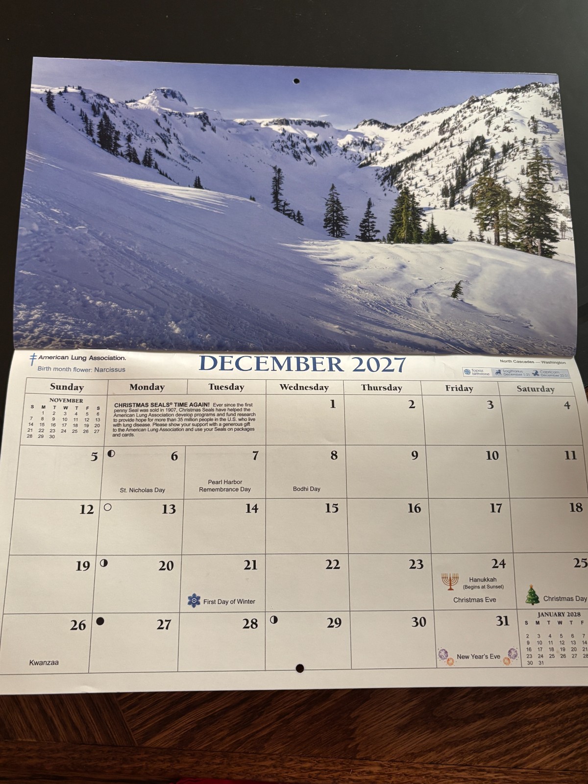 American Lung Association – 2027 – 16-Month SMALL Wall Calendar – Scenic Photos!