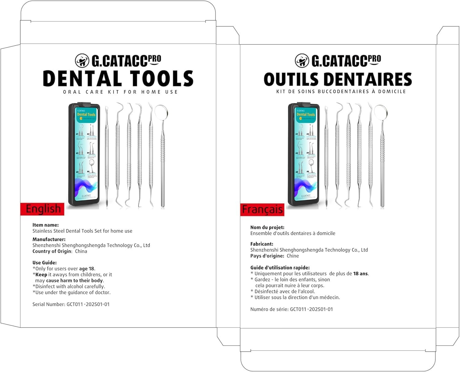 Dental Tools, Dental Pick for Teeth Cleaning, Stainless Steel Hygiene Kit