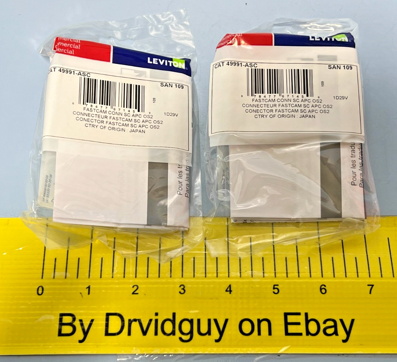 QTY 2 Leviton 49991-ASC FastCAM Pre-Polished Fiber Optic Connector; Green