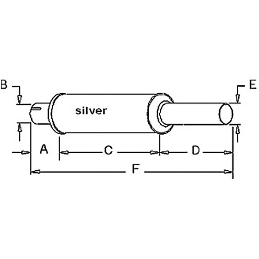 384345R91 Muffler 3″ Outlet OD 2.90″ Inlet ID 5.50″ Shell Diameter