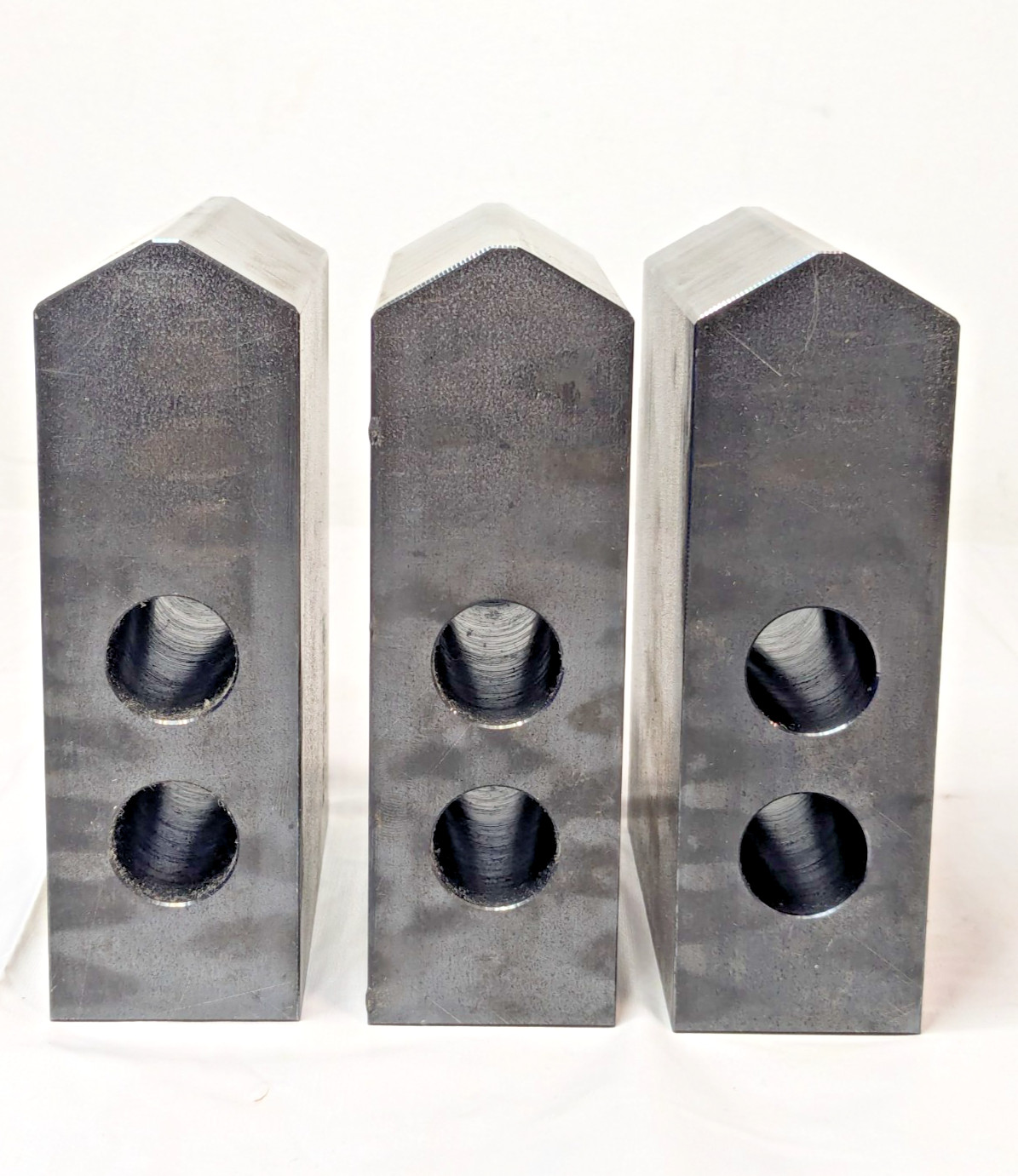 Schunk Steel Soft Lathe Chuck Jaw Set of 3 Serrated 3.937" OAH 132608