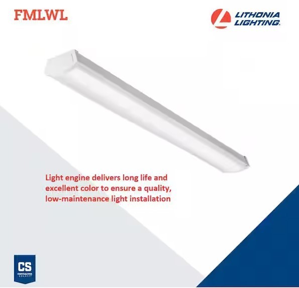 Lithonia Lighting 40-Watt 4 ft. White Integrated LED Flush Mount Light 120V 48IN