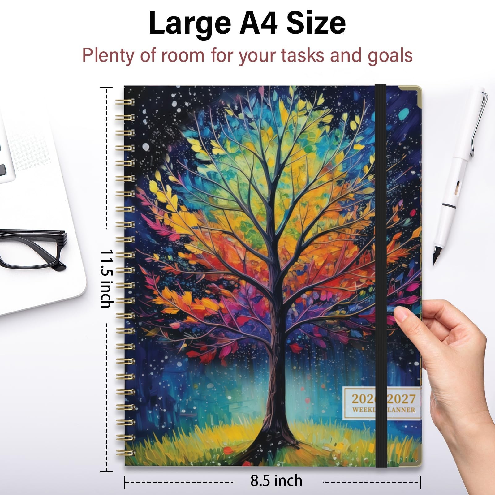 Academic Planner 2026–2027, A4 Hardcover Weekly Monthly Planner, Large 8.5″ x…