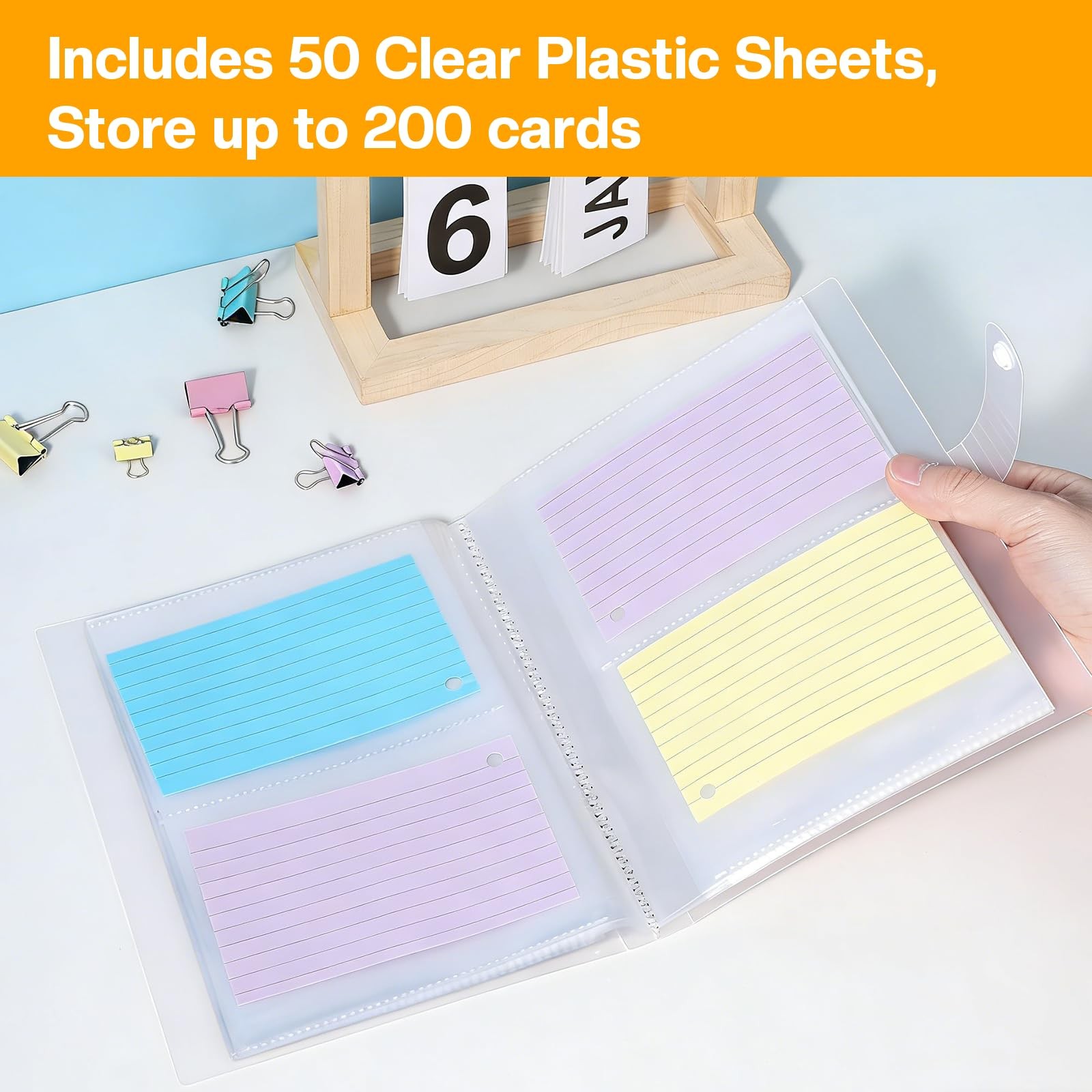 5×7 Index Binder with Clear Plastic Sleeves, Small Organized Folder for Recip…
