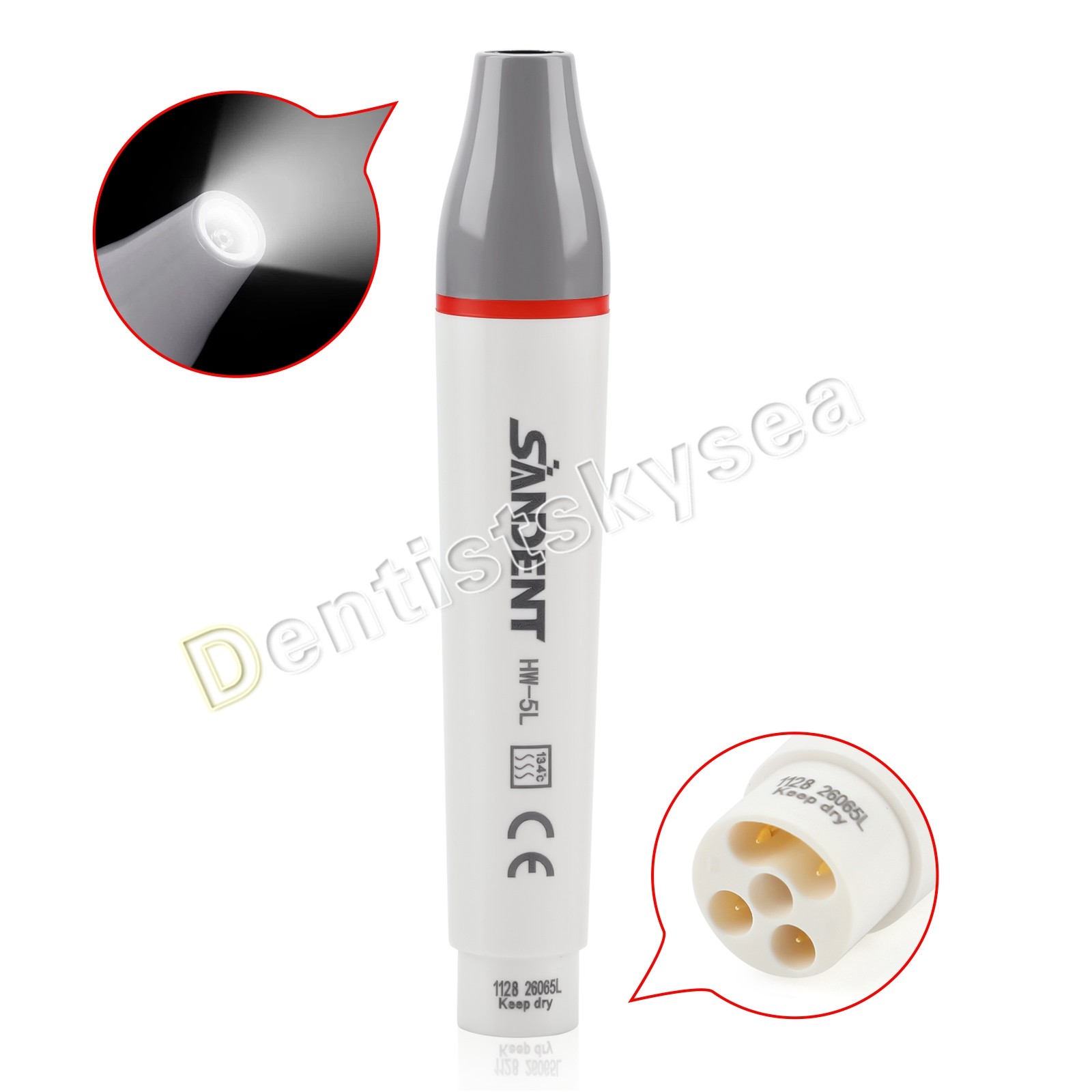 HW-6L Dental Ultrasonic Scaler Handpiece with LED Fit EMS Woodpecker SATELEC NSK