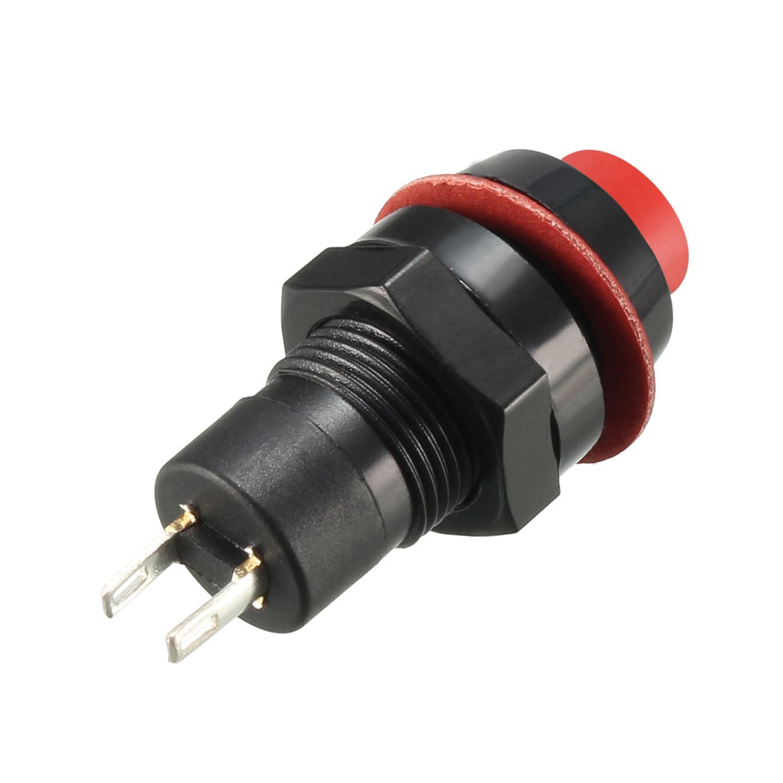 10 Pack 10mm Mounting Hole Red Latching Push Button Switch SPST NO