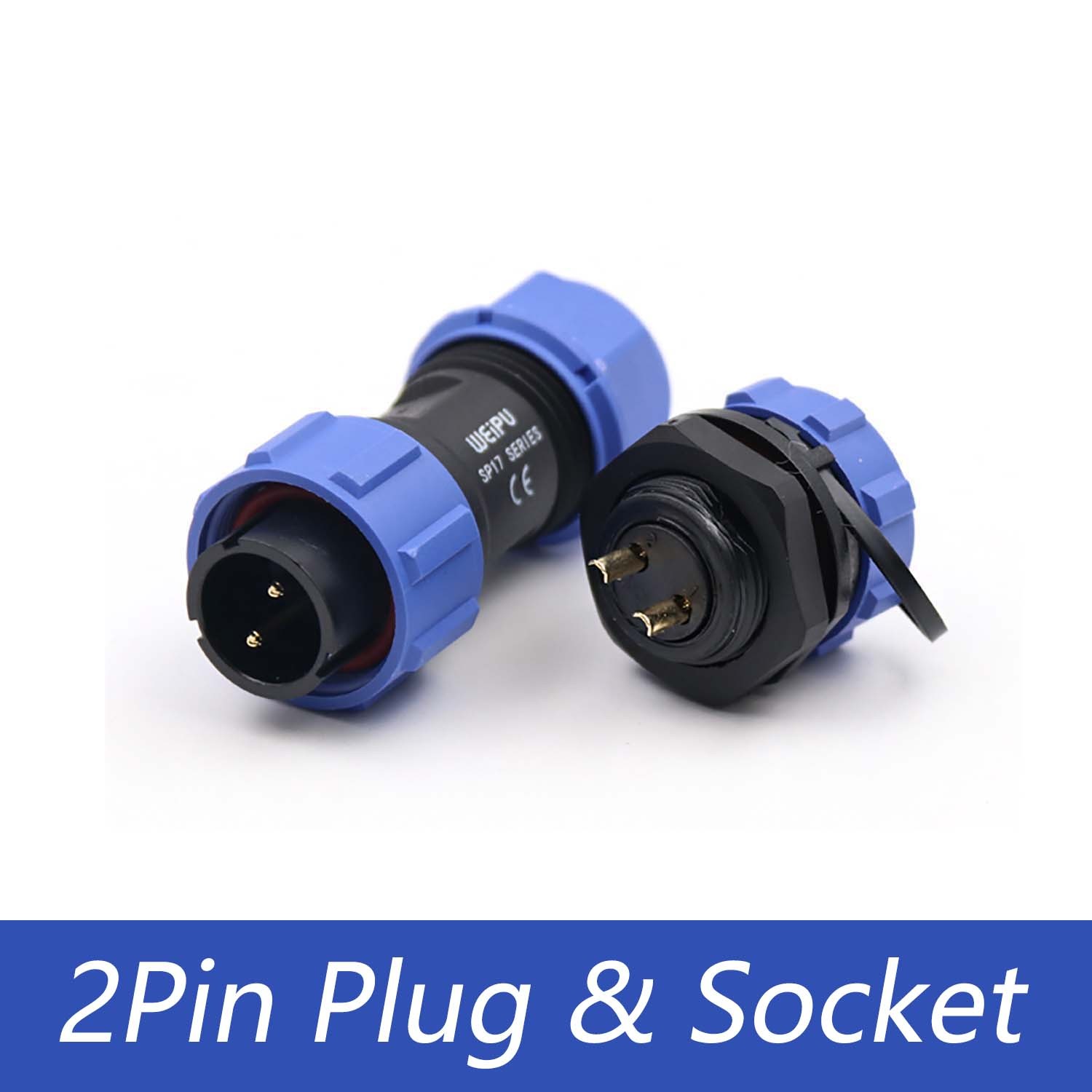 2 – 10 Pin IP68 Waterproof Inline Cable Coupler Plug Socket Connector SP17