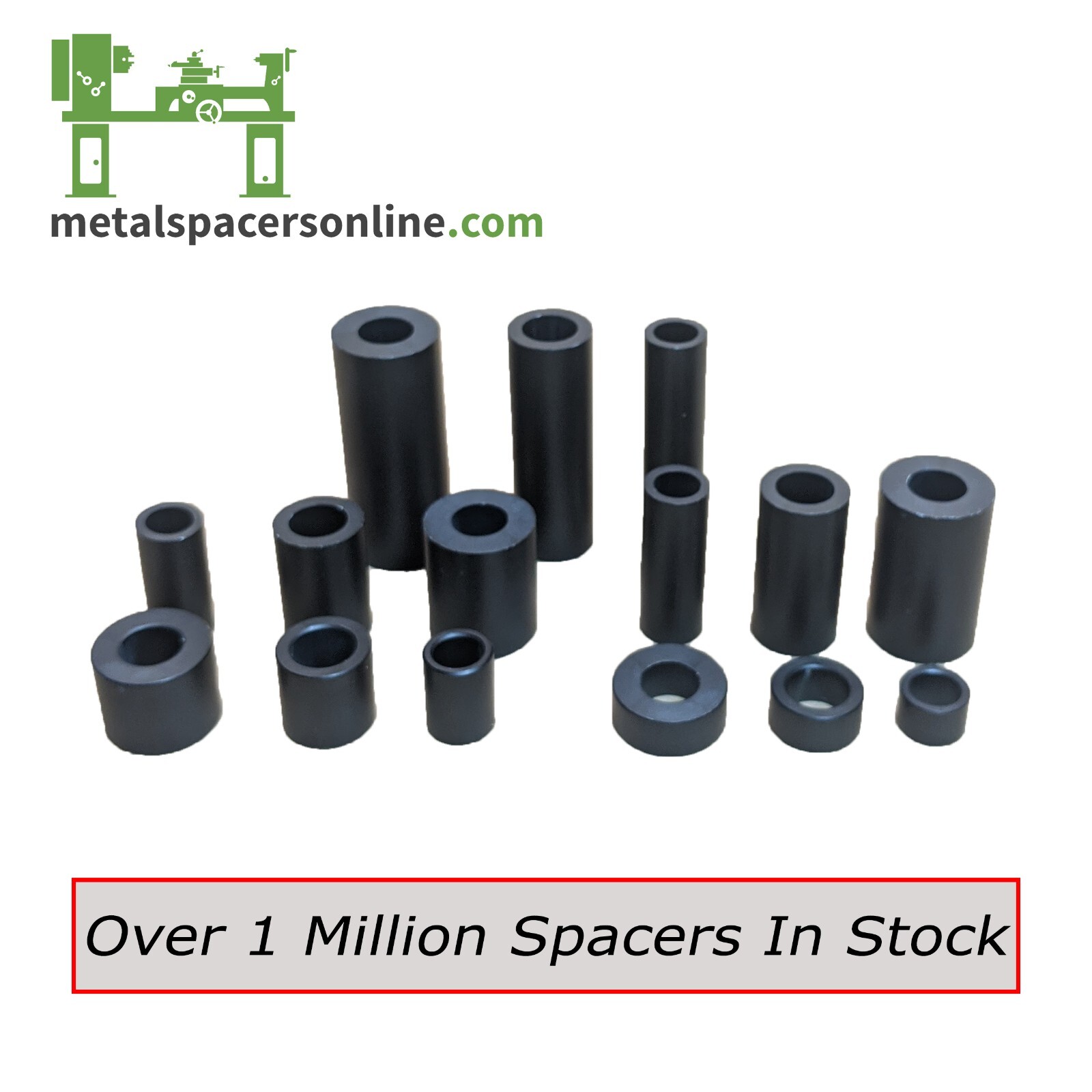 Black Anodize Aluminum Spacer Bushing 3/4″ OD x 3/8″ ID–Fits M10 or 3/8″ Bolts