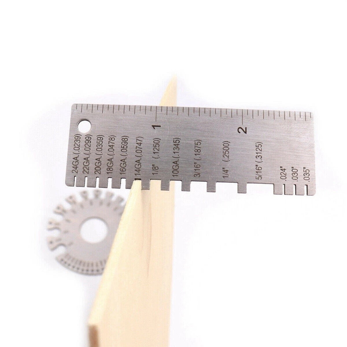 2PCS Sheet Metal Gauge Thickness Gage Wire Gauge Measuring Tool Stainless Steel