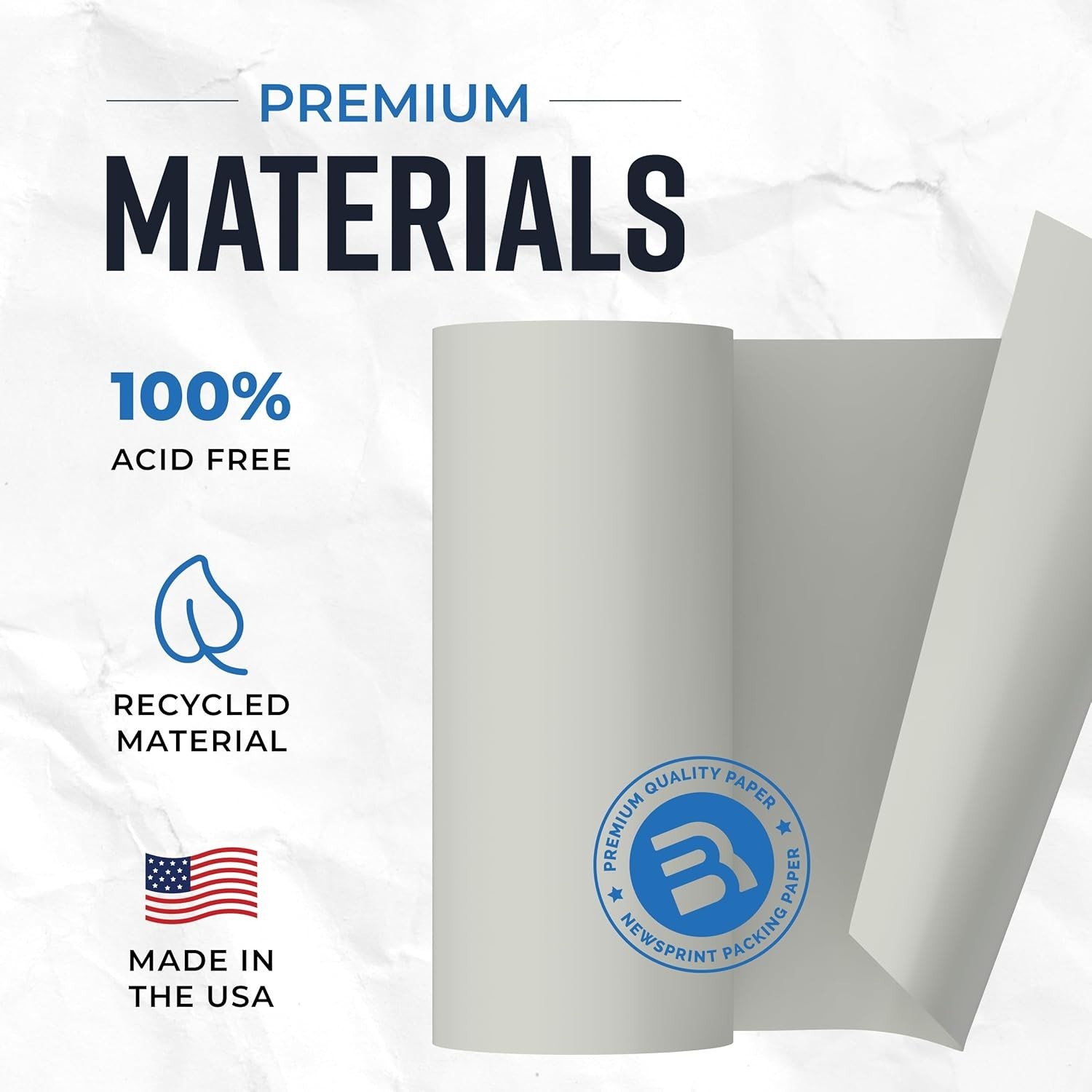 Large Newsprint Packing Paper Roll – 1000’L x 18”W