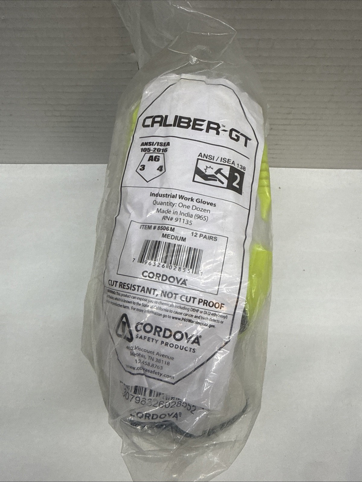Cordova Safety CALIBER-GT 8506/M Leather Driver’s Gloves 6 Pairs Size M