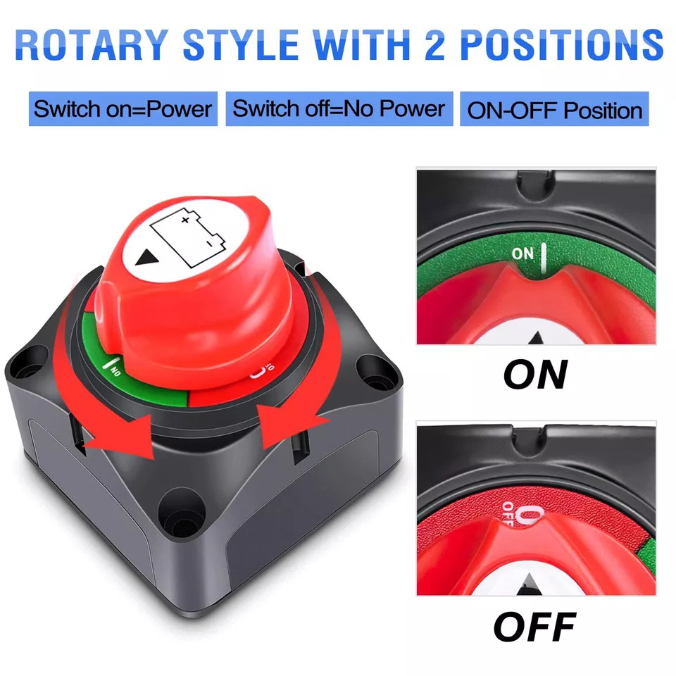 Battery Disconnect Switch Cut/Shut Off 275-1250Amp Marine Boat RV Camper 12V-48V