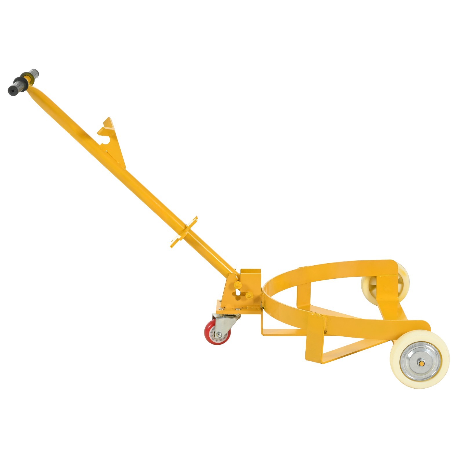 55 Gallon Drum Dolly, 1200lbs capacity, with 2 fixed PU Wheels and 1 swivel whee