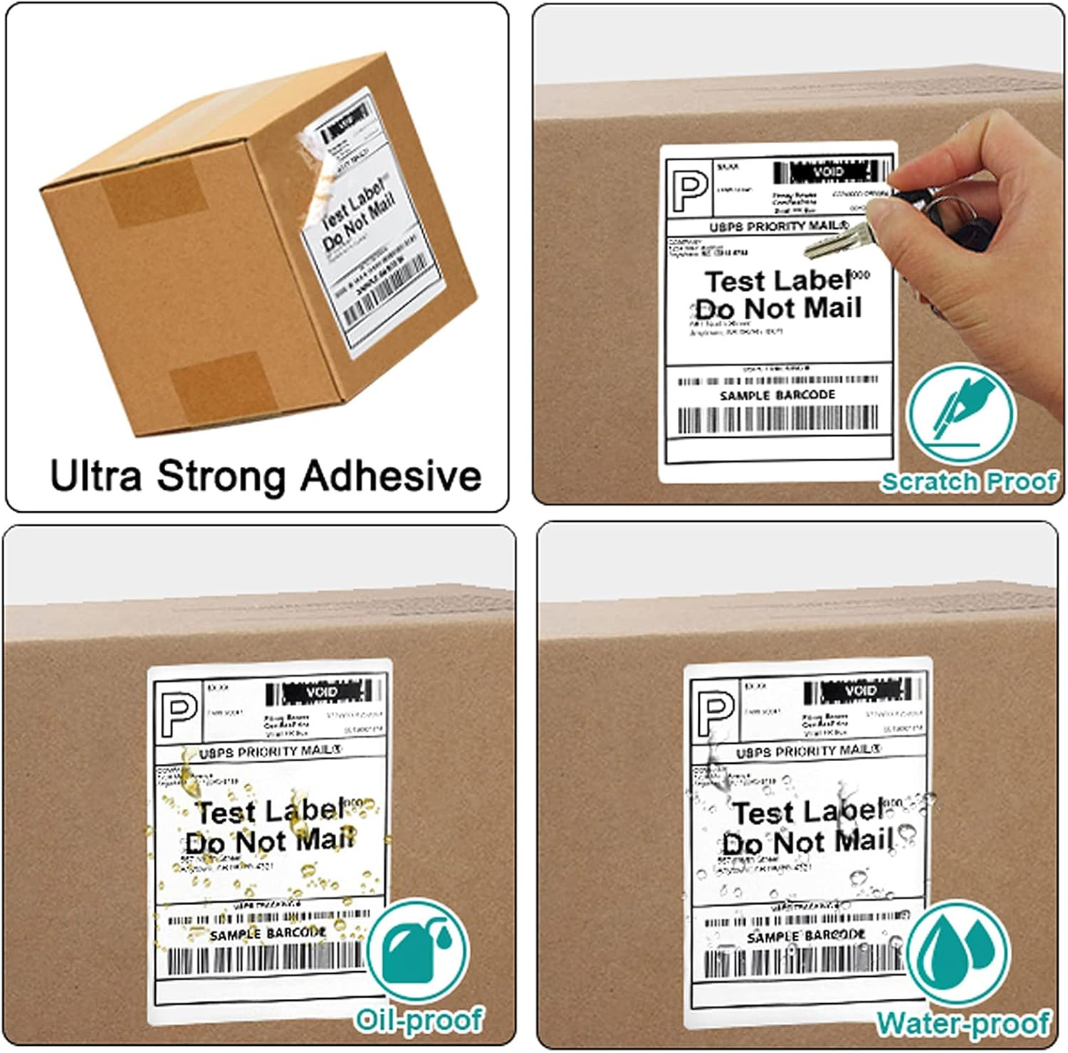 2 Rolls 4X6 Direct Thermal Shipping Labels, 250 Labels/Roll, 1” Core