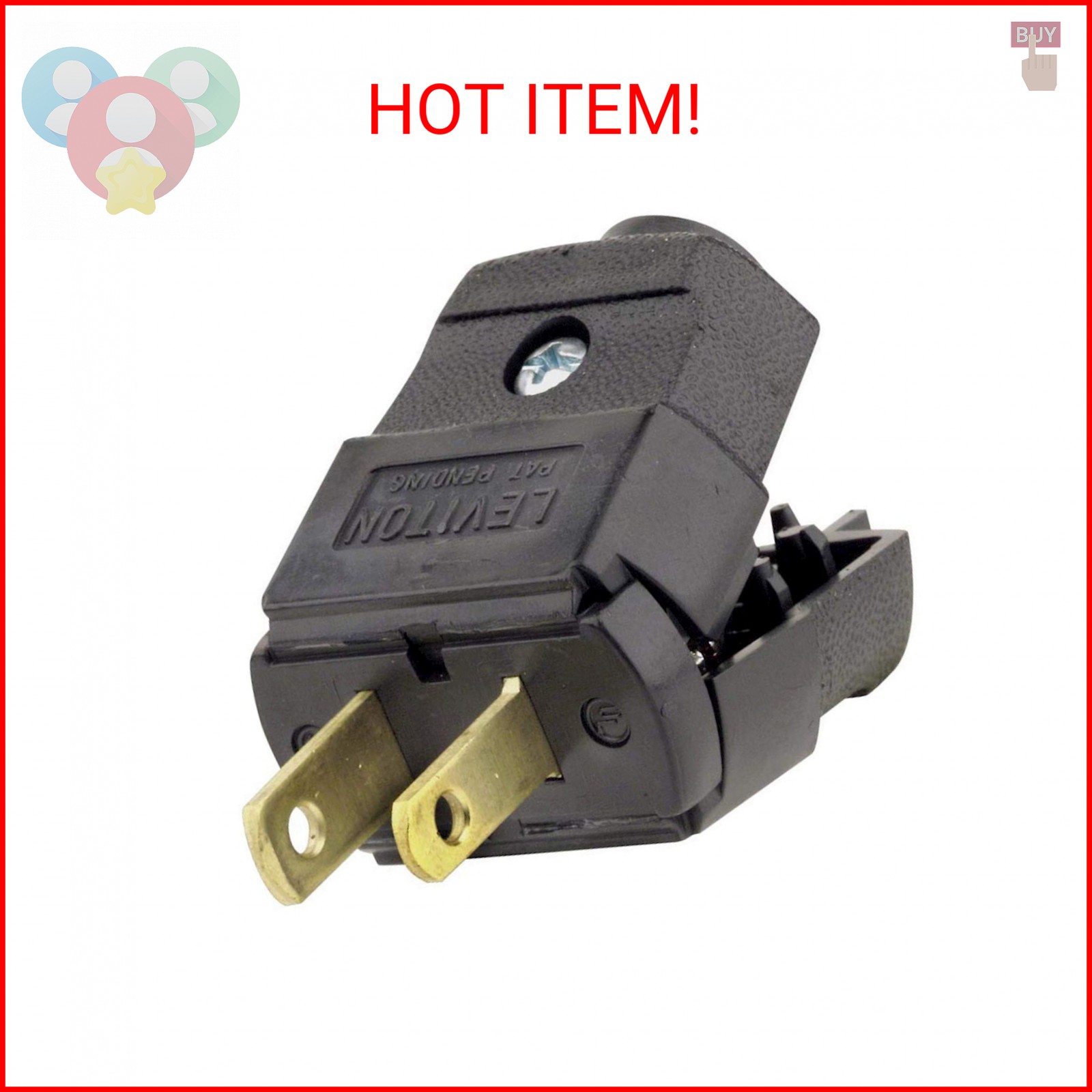 Leviton 101-2EP EB Plug Polar 2P3W 15A125V