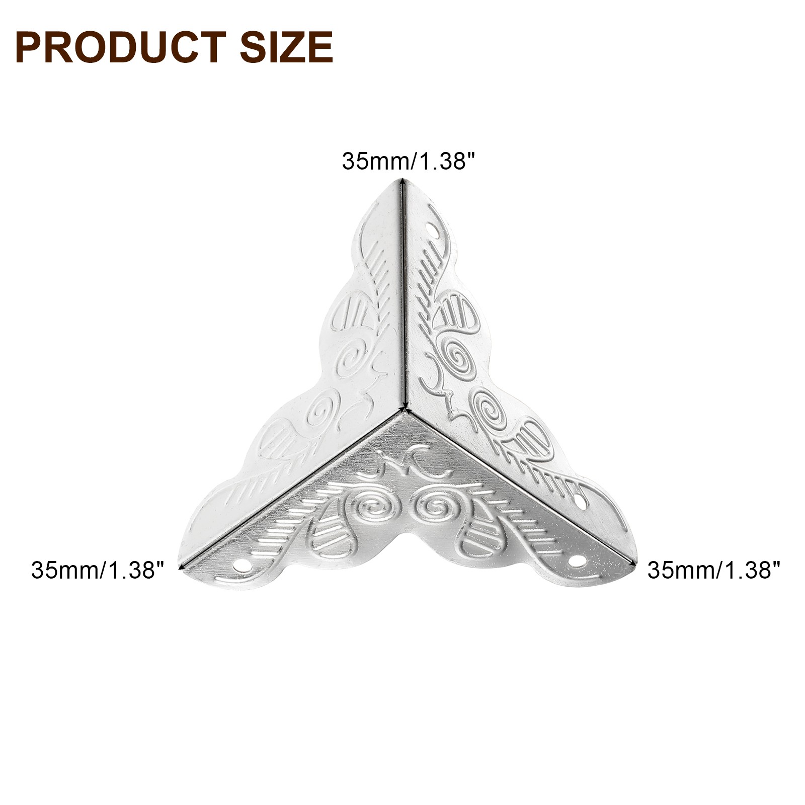 12 Pcs 35mm Decorative Box Corner Cover, Corner Protector, Silver