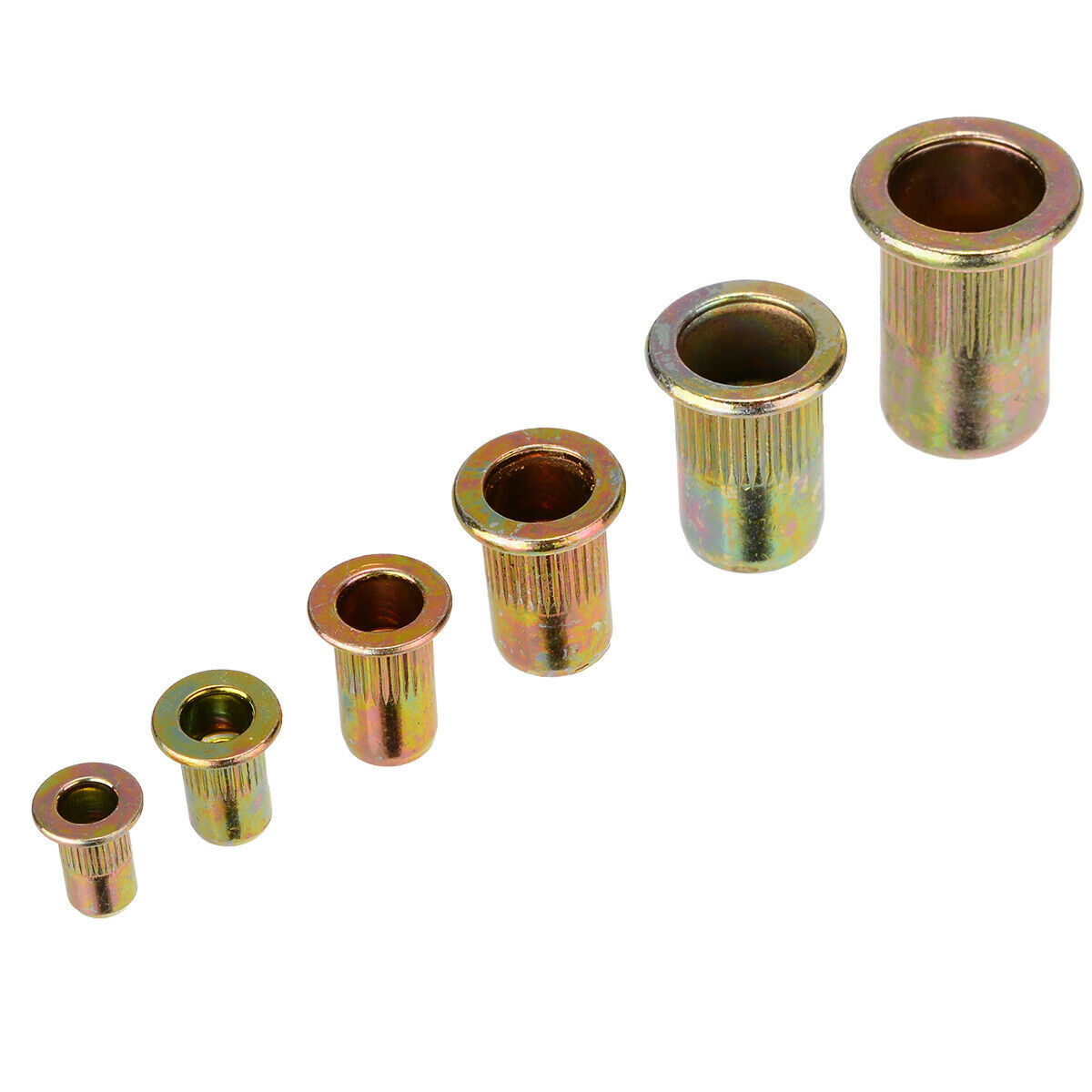 175PC Rivet Nut Kit Mixed Zinc Steel Rivnut Insert Nutsert Threaded Set M3-M12