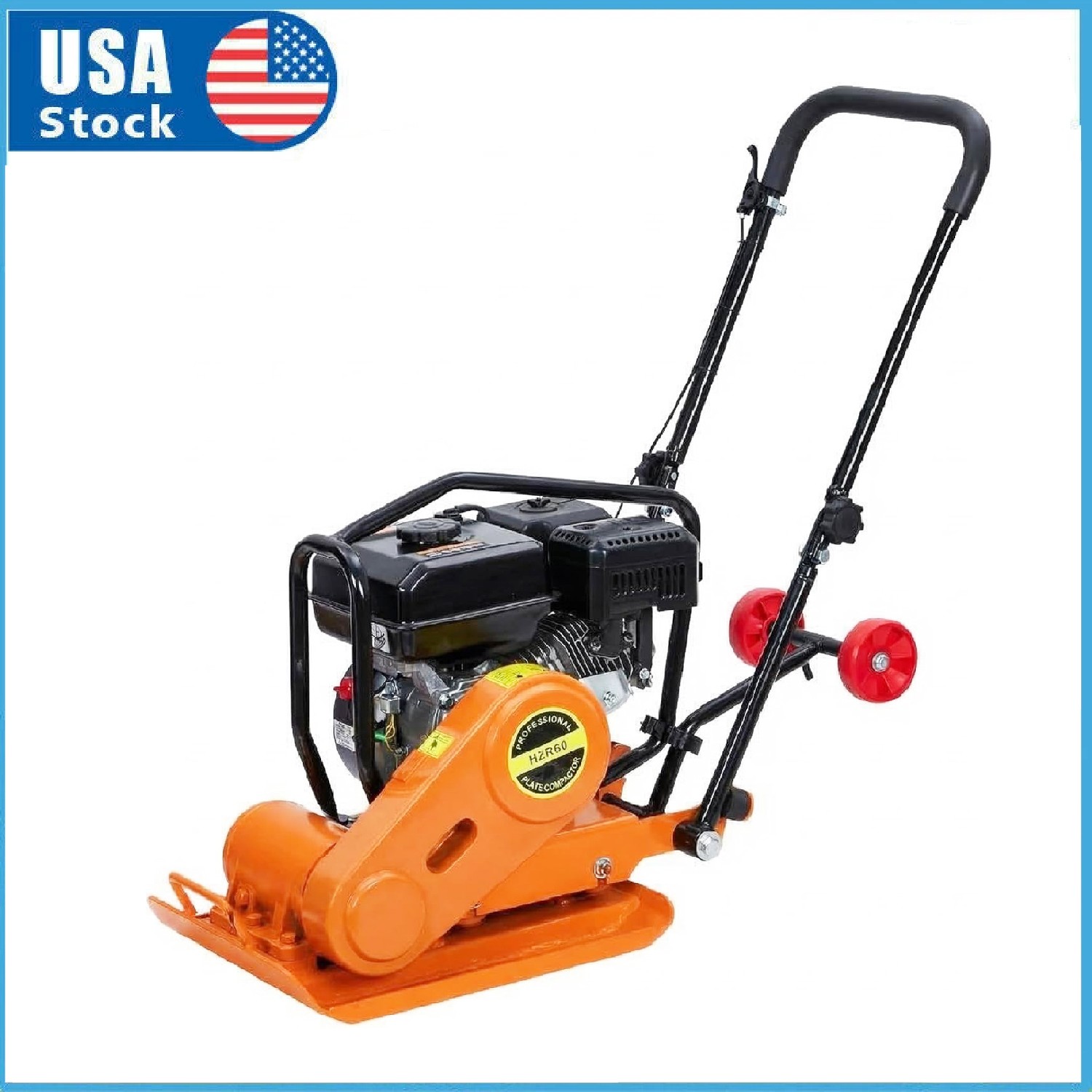 7HP Plate Compactor 5600VPM 4200lbs Vibrating Ground Rammer for Asphalt Ground