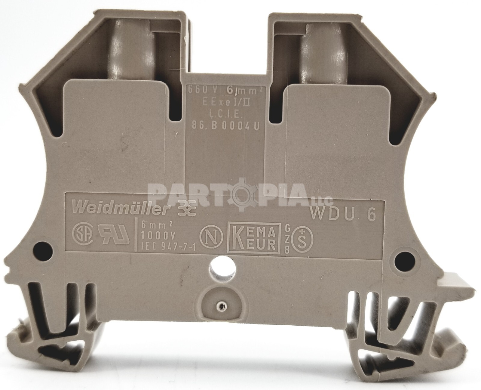 Weidmuller WDU-6 / WDU6 Beige Feed-Through Terminal Block, 1020200000