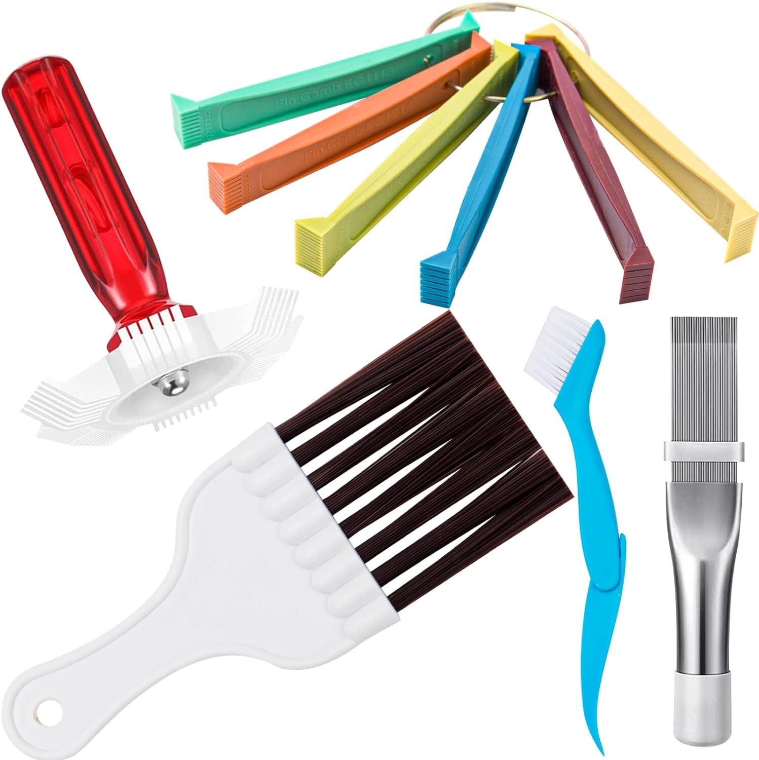 Air Conditioner Fin Cleaner Set Fin Comb Condenser Straightener Cleaning Brush