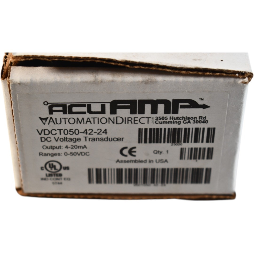 NEW Automation Direct AcuAMP VDCT050-42-24 DC Voltage Transducer 0-50VDC 4-20mA