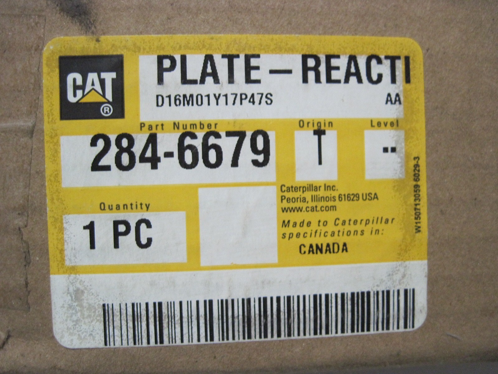 NOS CAT Caterpillar Reaction Plate 284-6679 Fits Track Skidder 517 527 Genuine