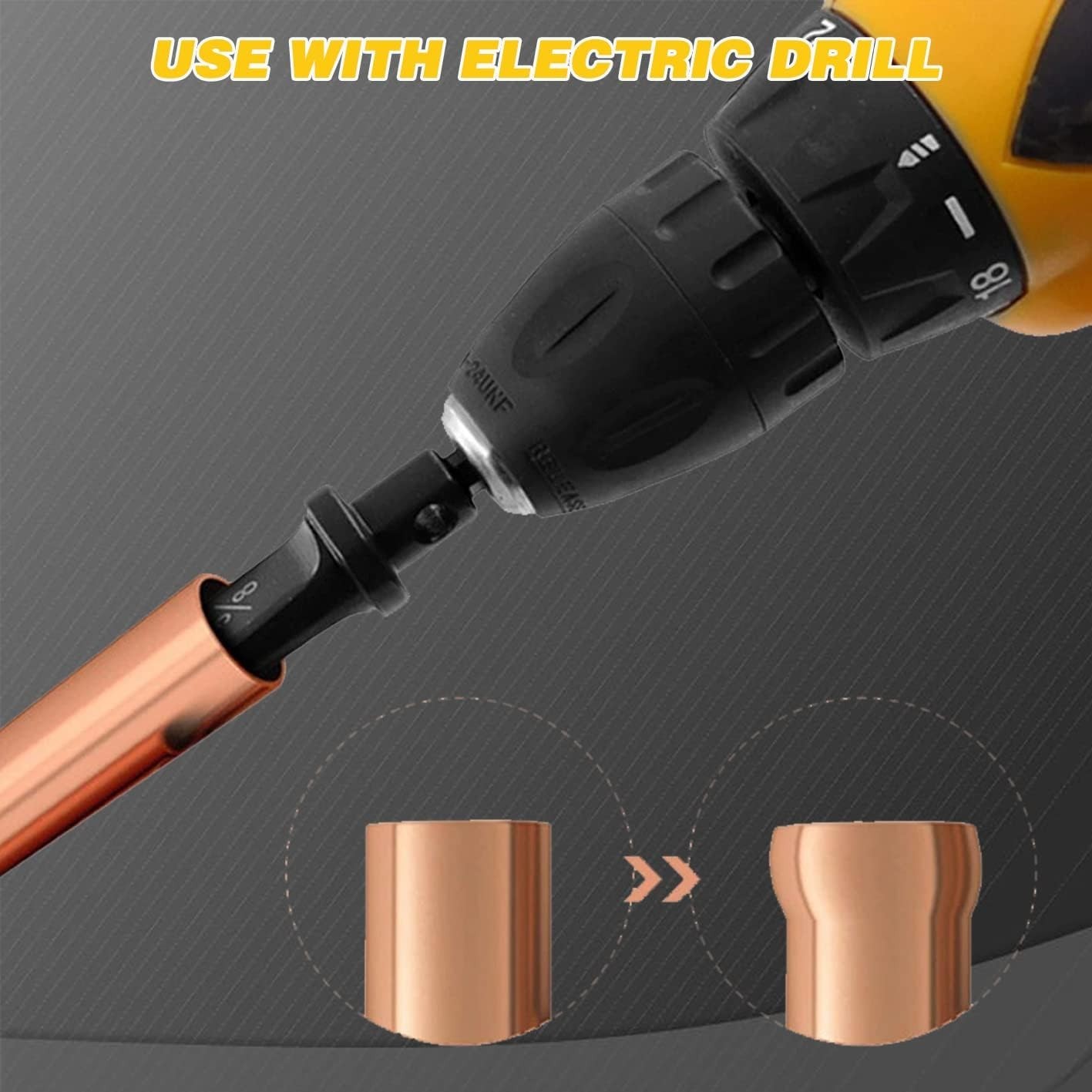 Compact Copper Tubing Tool Set: 5-in-1 Drill for Efficient HVAC Solutions