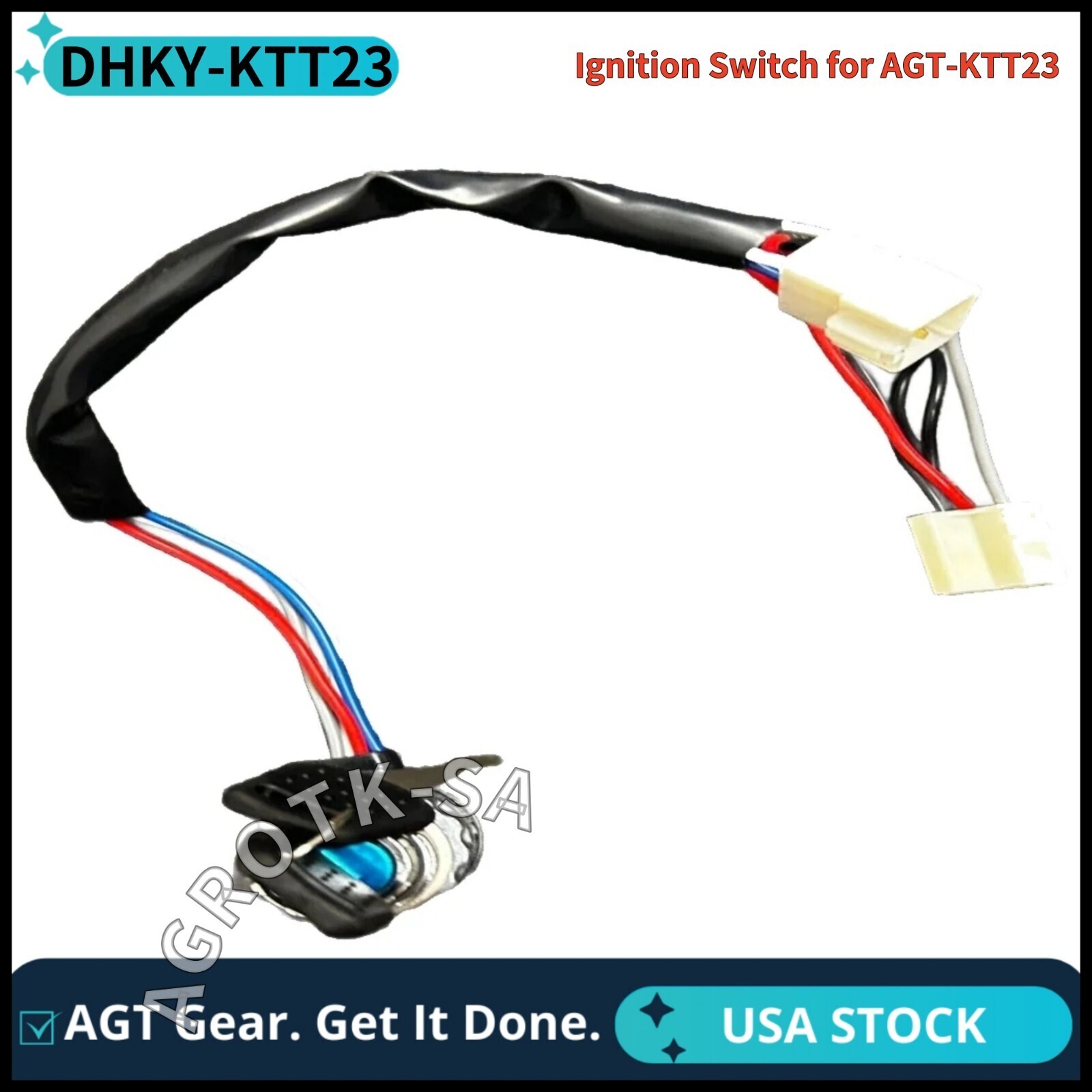 Ignition Switch for AGT Mini Skid Steer AGT-KTT23 Key Ignition Switch