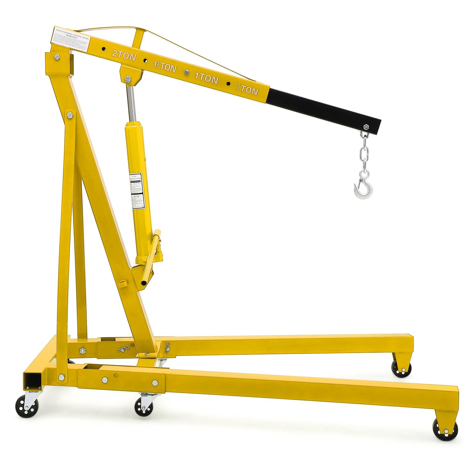 Garvee 2T Engine Hoist Heavy Duty Folding Cherry Picker Hydraulic Lift 4400LBS