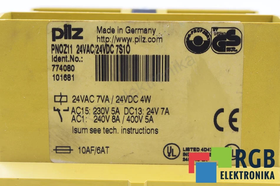PNOZ11 24VAC 24VDC 7N/O 1N/C 774080 PILZ – Refurbished – 24 Months Warranty