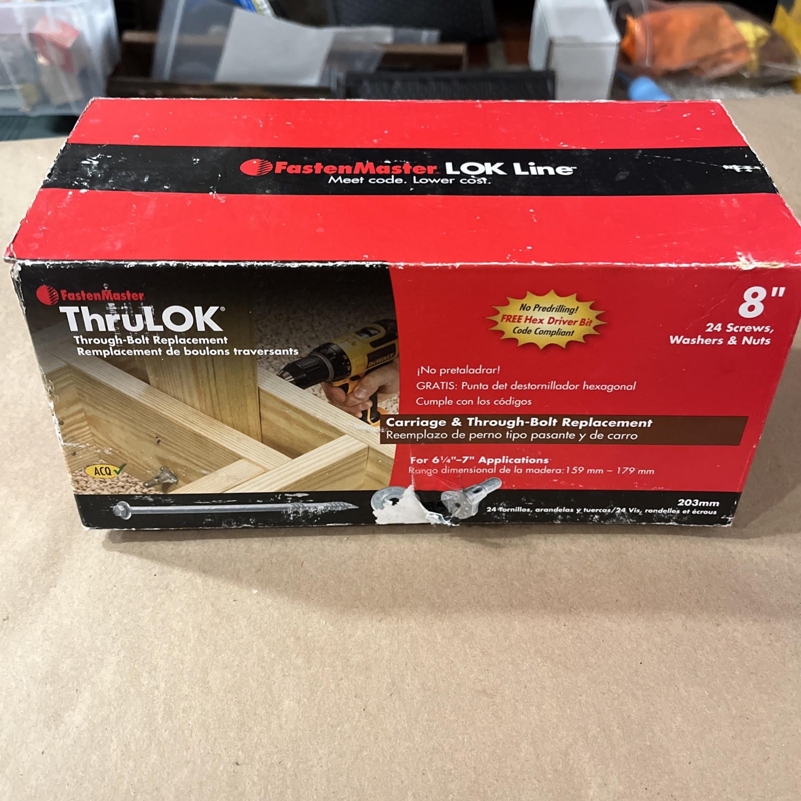 FastenMaster FMTHR008-24 ThruLOK 8″ – 24 ct. Box NEW