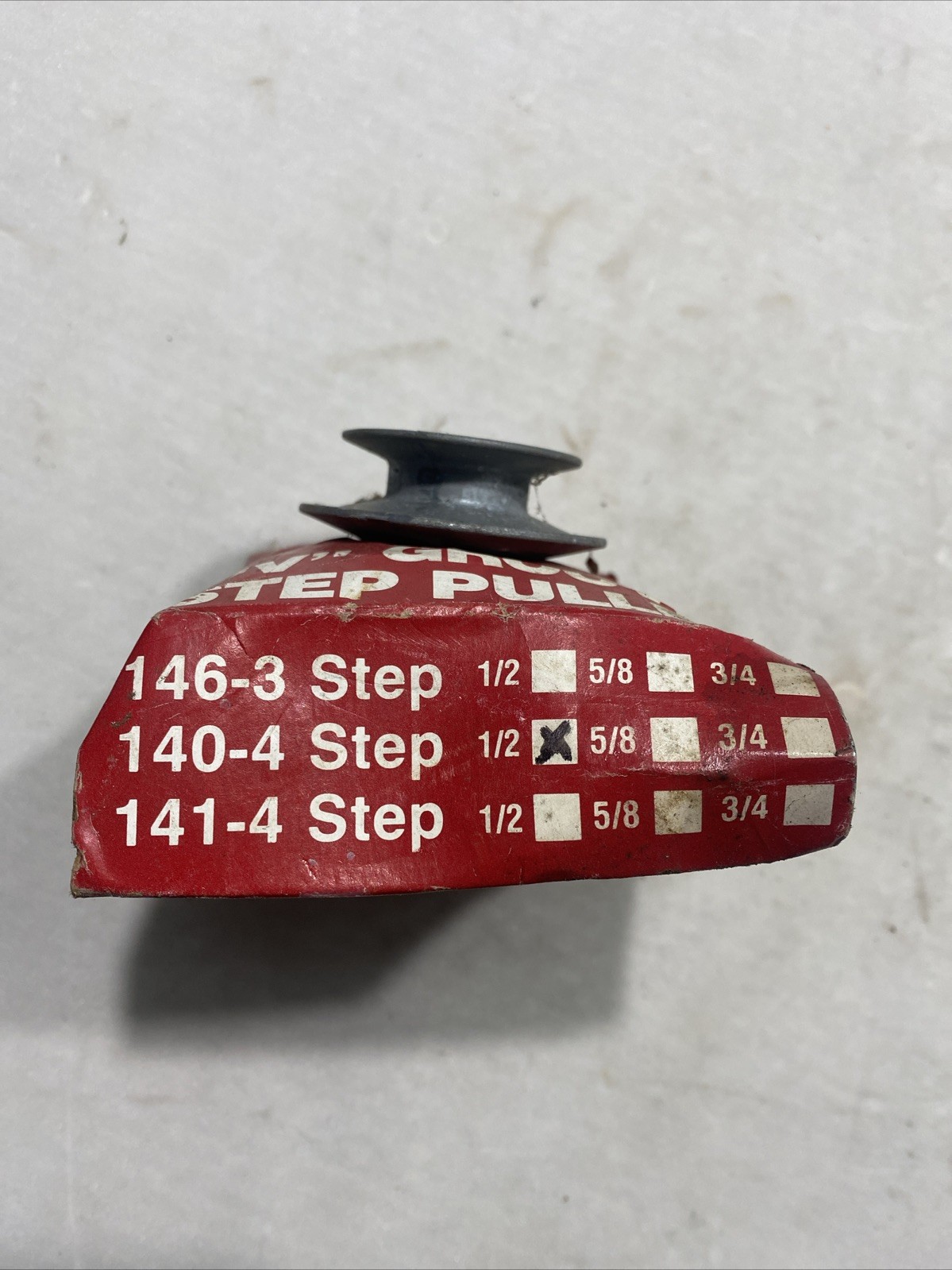 Aluminum NOS 4 STEP PULLEY V BELT, 1/2” Bore, Die Casting Co