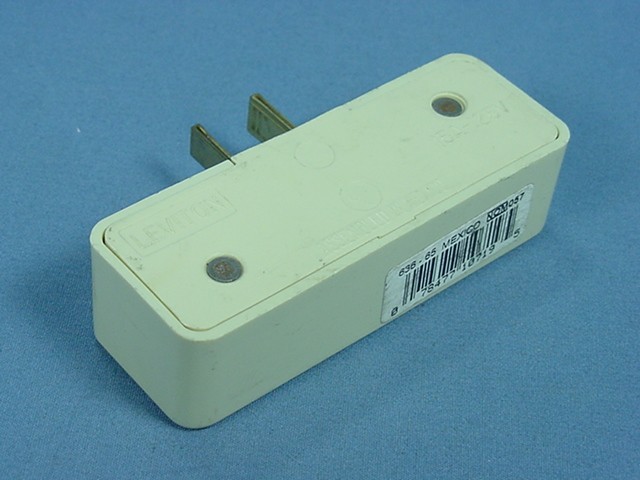 Leviton Ivory Plug-In Triple Tap Outlet Adapter NEMA 1-15R 15A 125V Bulk 65-I