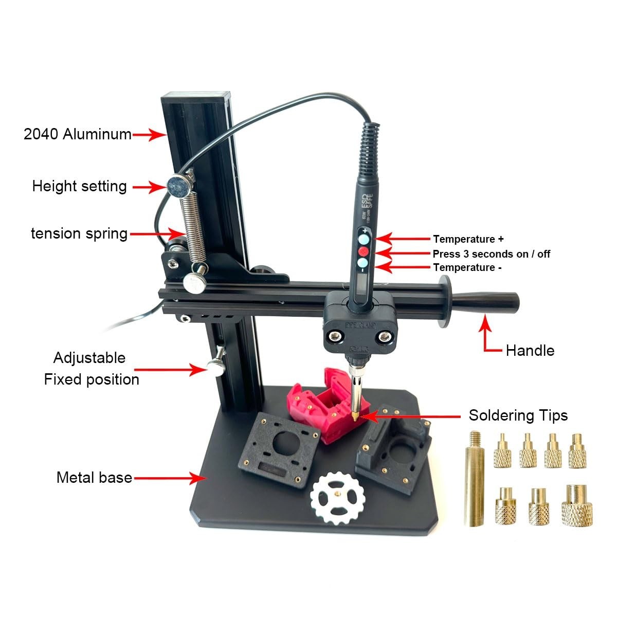 Heat Set Insert Tool Kit for Plastic Aluminum Brass Threaded Inserts 3D Printing
