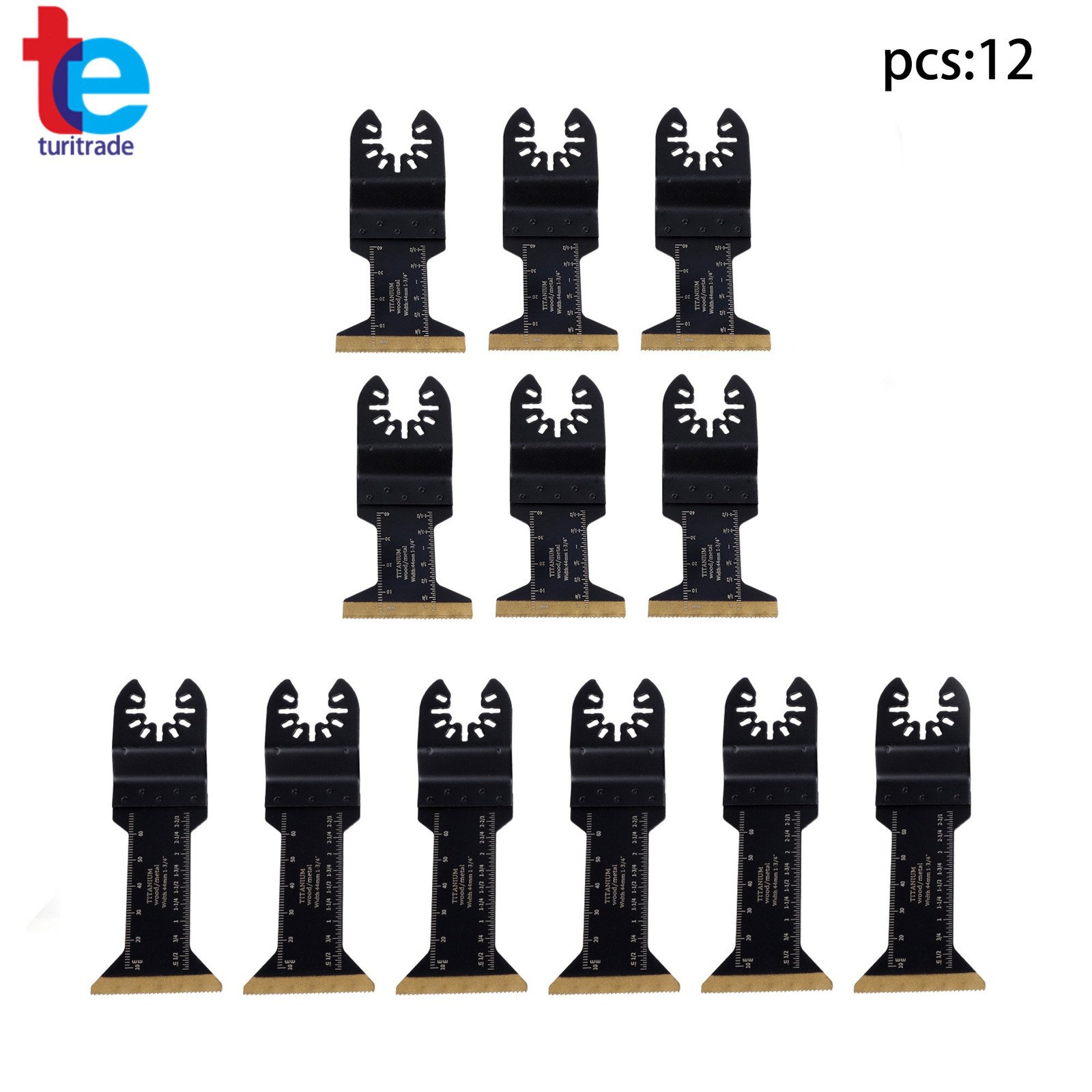 12 PIECES TITANIUM OSCILLATING SAW BLADES EXTENDED METAL CUTTING BLADES