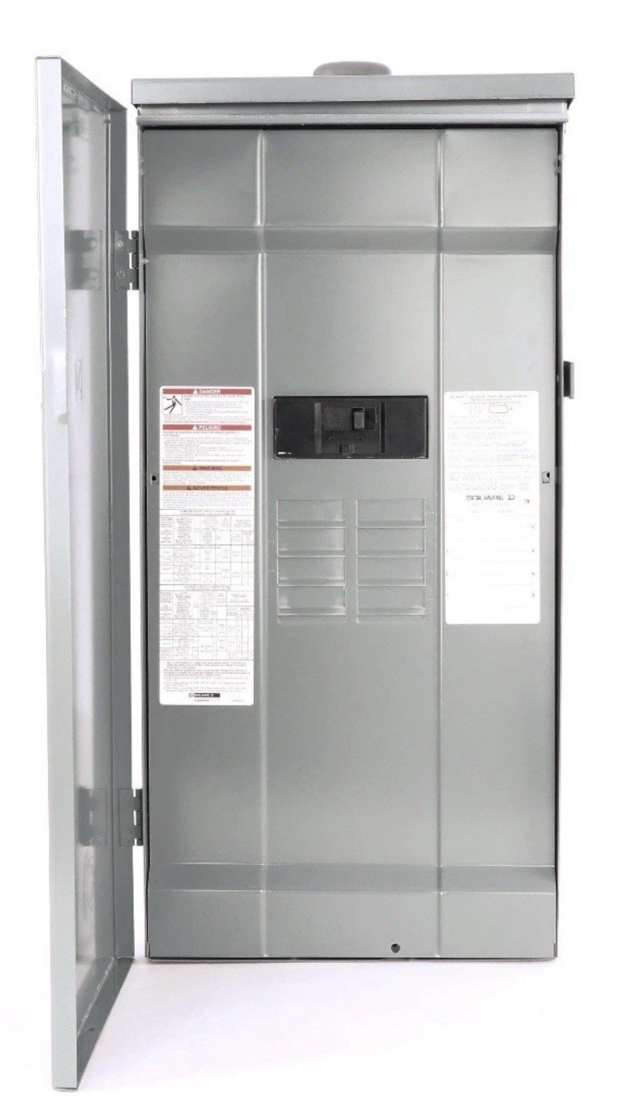 Square D Homeline Outdoor 200 Amp 8 Spaces 16 Circuits Main Breaker Panel Box