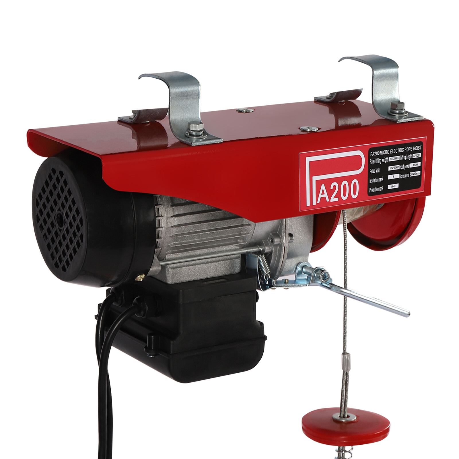 200kg/440lbs Electric Hoist Winch Engine Crane with Remote Control 110V