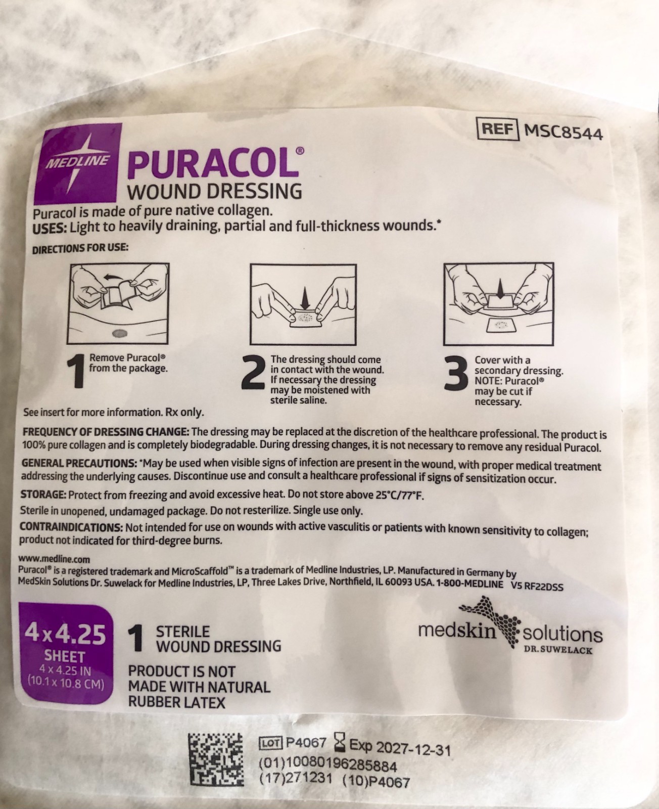 PURACOL Wound Dressing (4″ x 4.25″) Box of 10