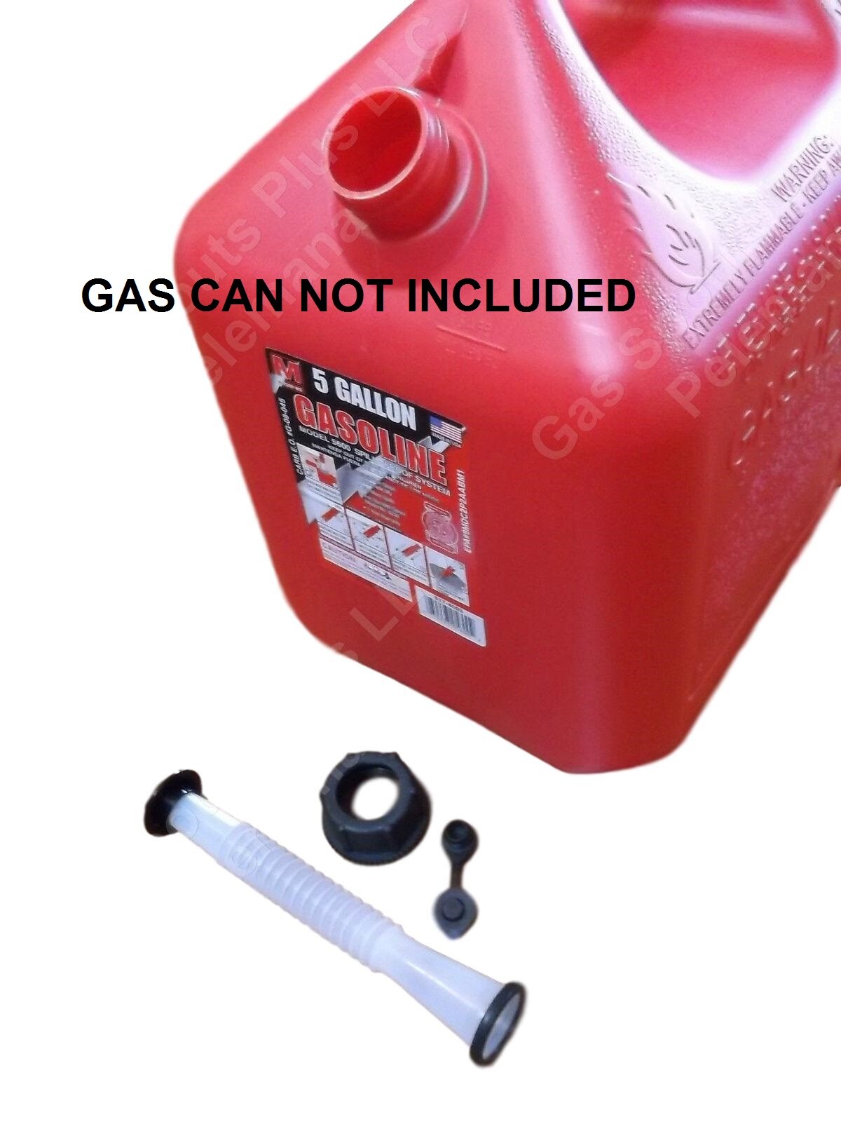 MIDWEST 5600 GAS SPOUT KIT Semi-rigid Spout Screw Cap Collar Stopper Black Vent