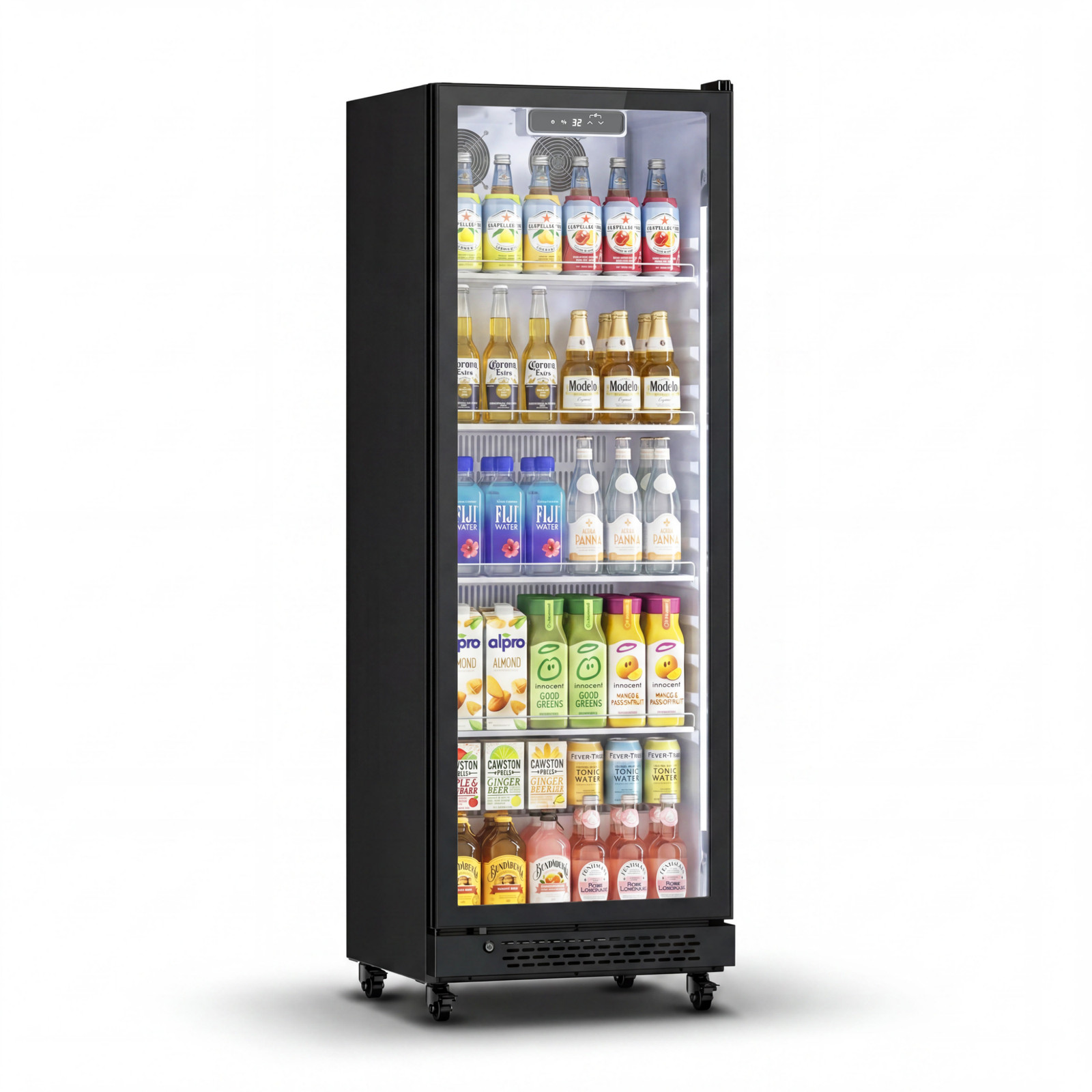 Yeego 12.18 Cu.ft Commercial Fridge 1 Glass Door Merchandiser Refrigerator Black