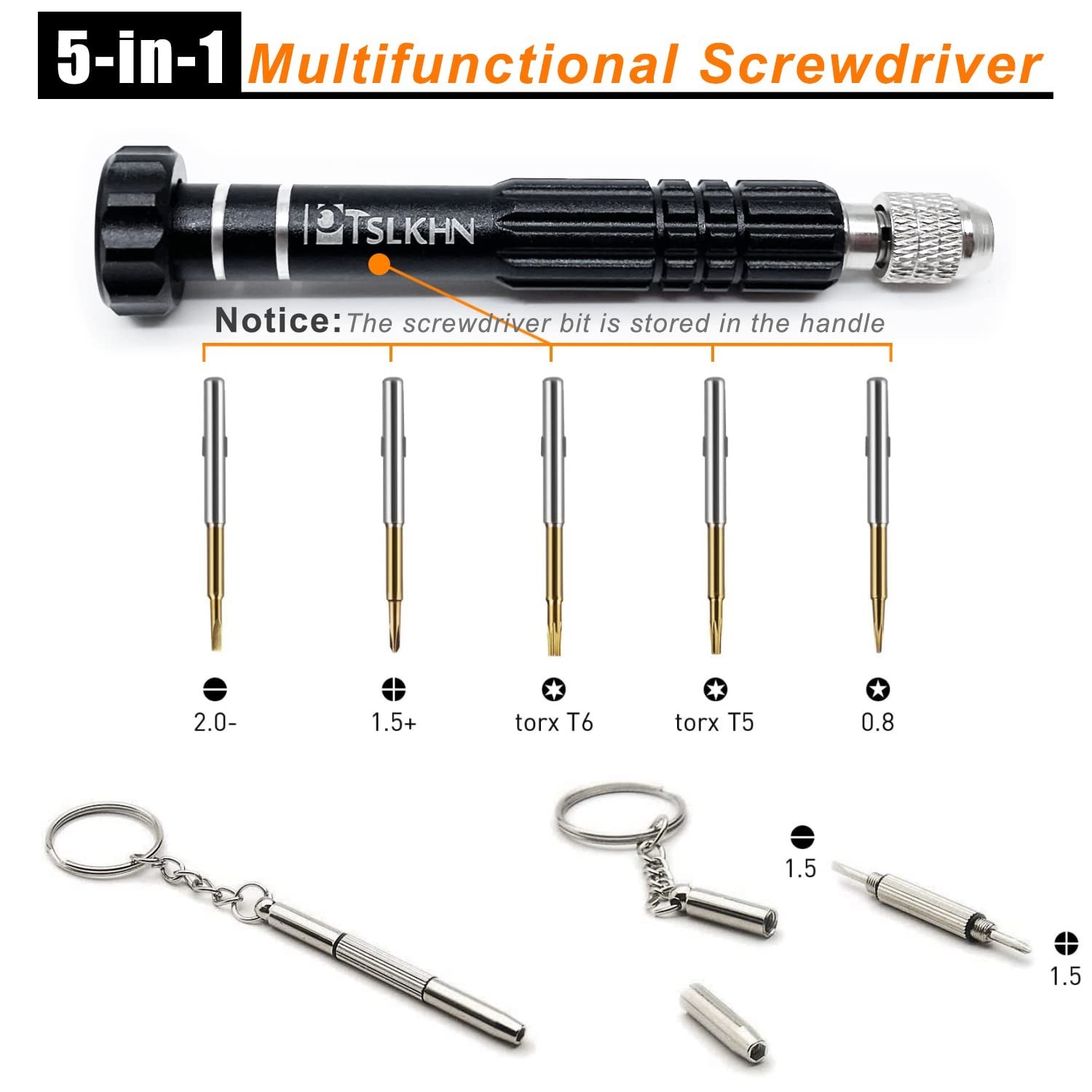 PTSLKHN Eyeglass Repair Kit, 5-in-1 Multifunctional Small Screwdriver, S2 Ste…