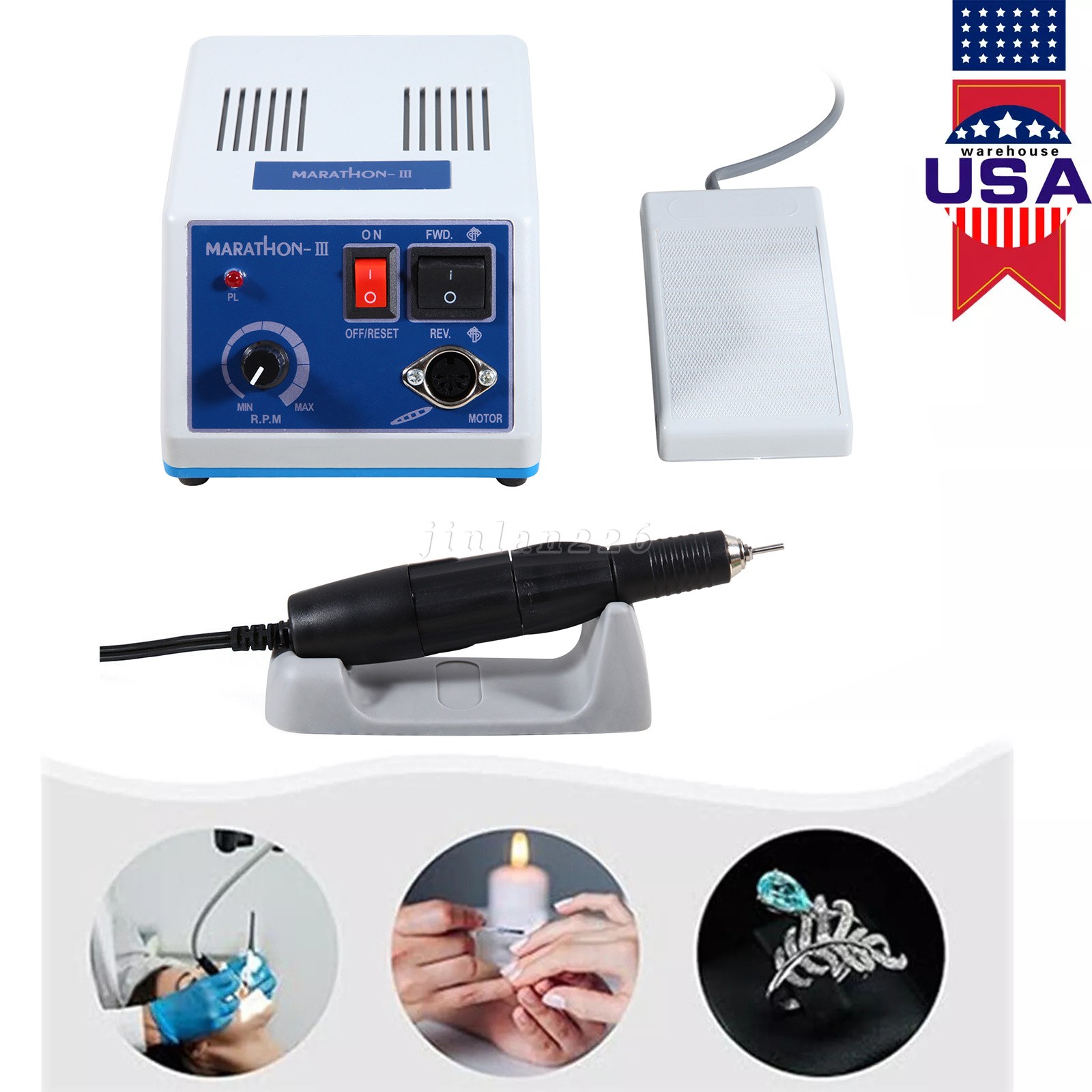 Dental Lab Marathon Electric Micromotor Polishing Unit + 35K rpm Motor Handpiece