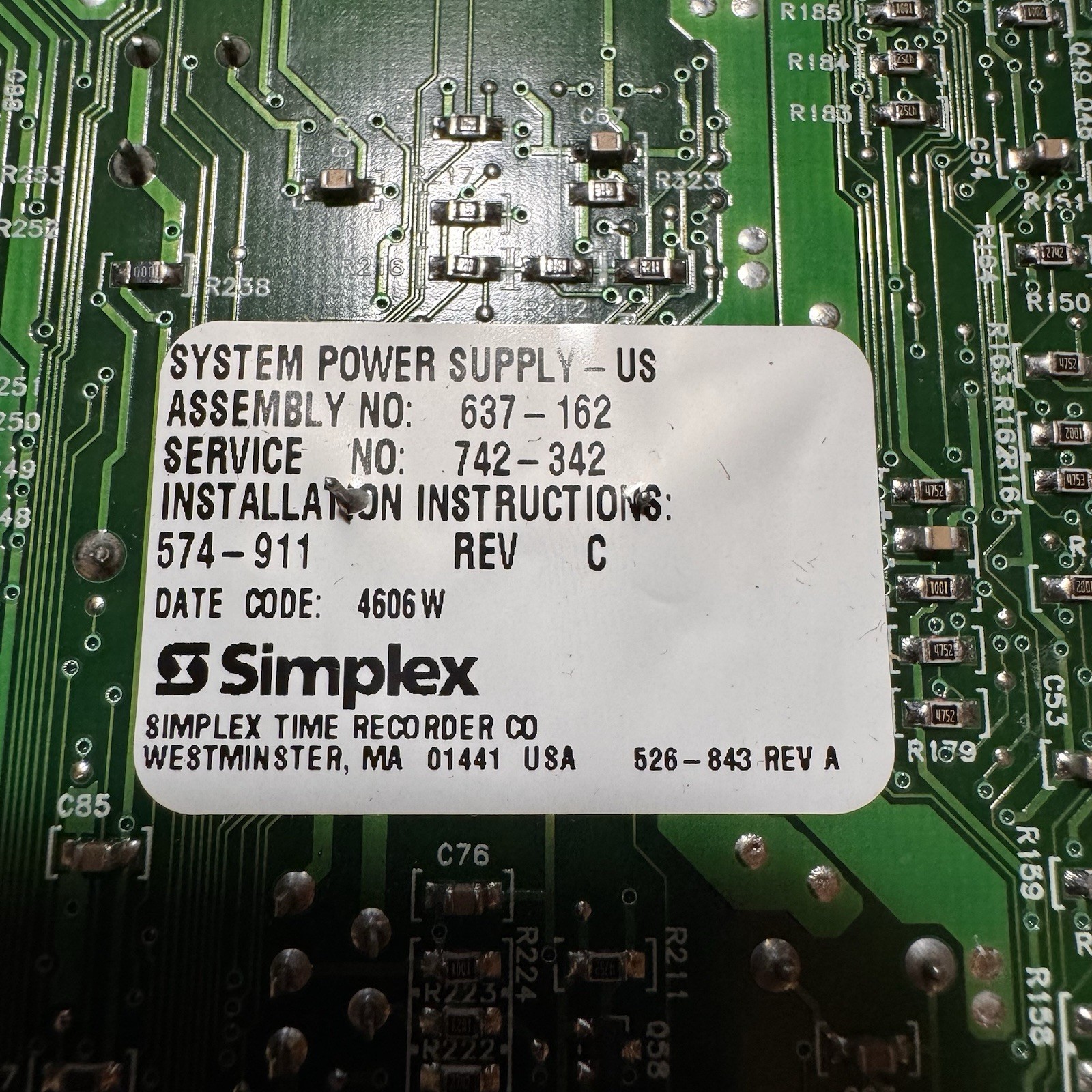 Simplex 566-071 4100-5111 4100U/ES System Power Supply SPS Board TESTED UPGRADED