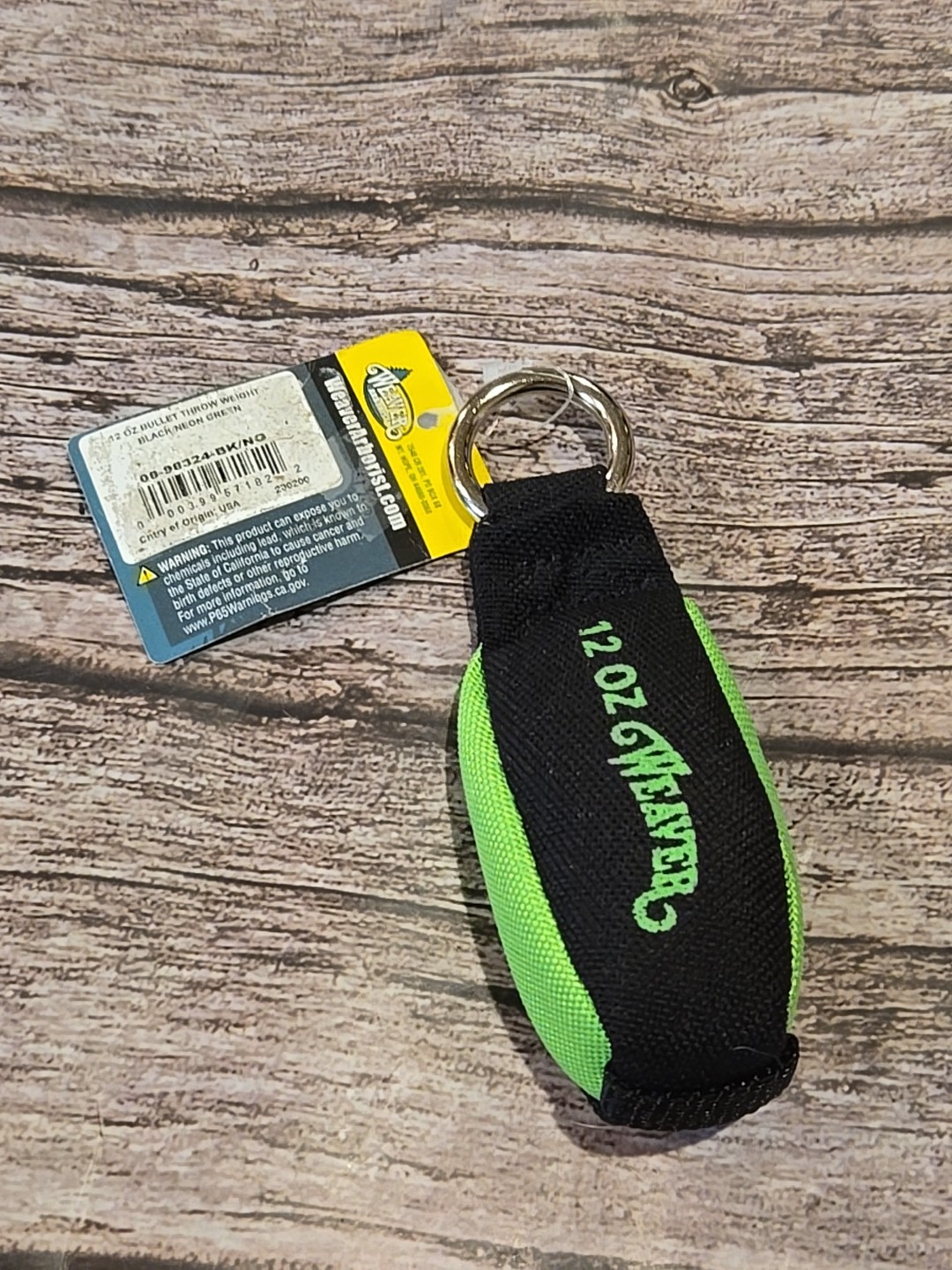 Weaver Bullet Throw Weight, Black And Neon Green NWT 12 oz (A-16)