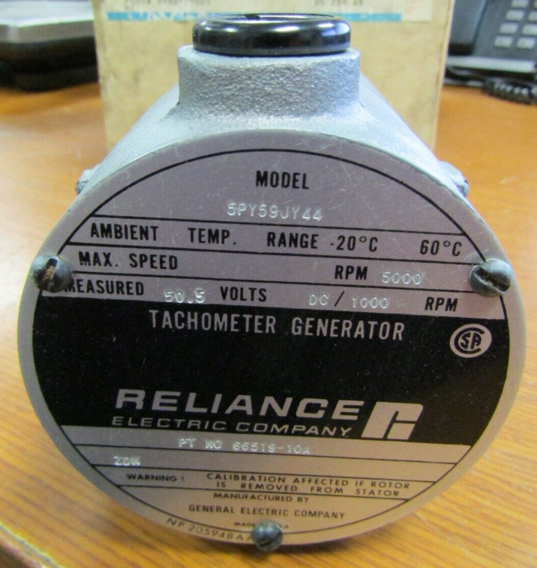 👀 NEW GE / RELIANCE 50.4 VDC TACHOMETER GENERATOR 1000 RPM 5PY59JY44