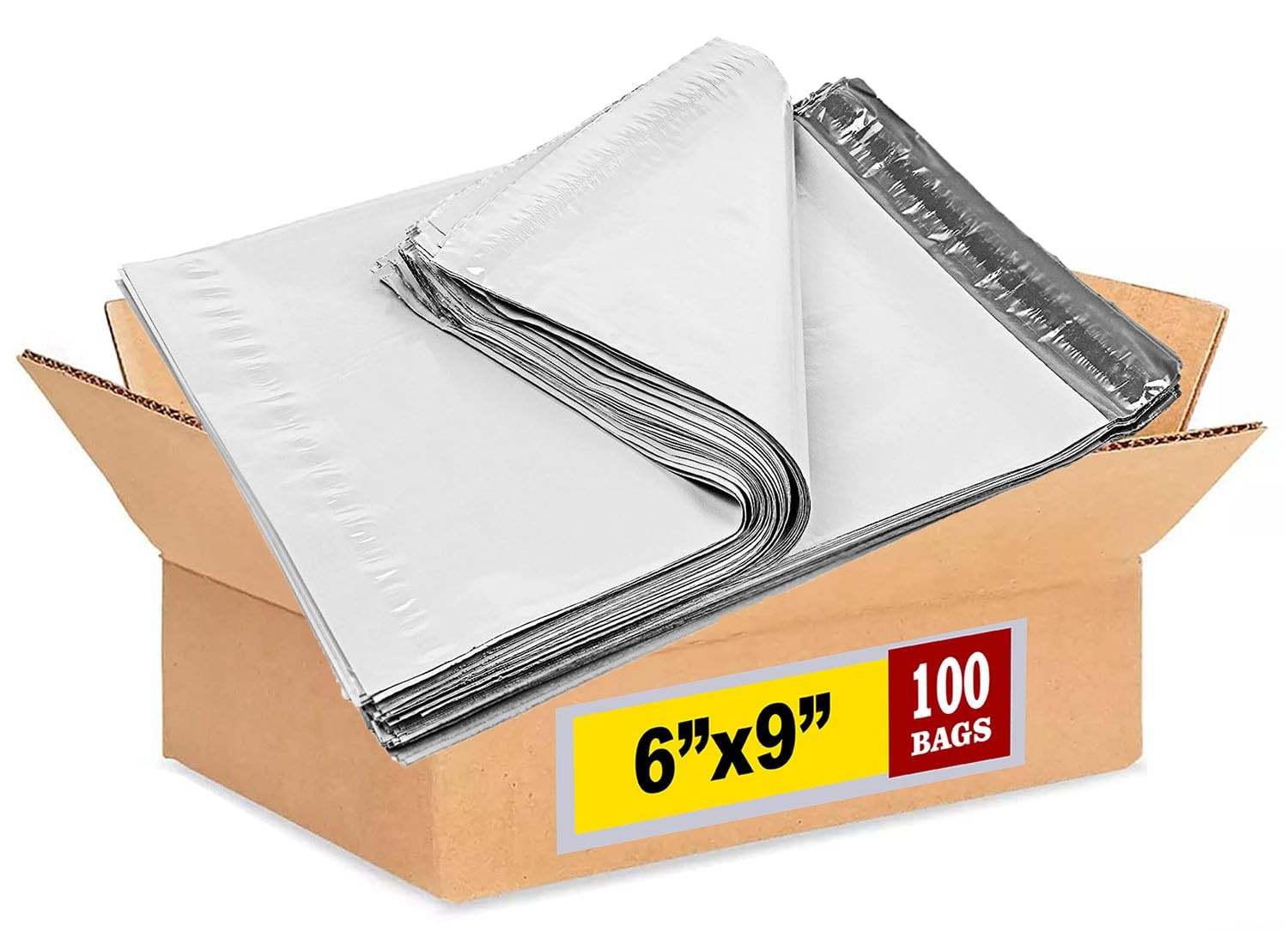 Imbaprice 100 – 6X9 Premium Matte Finish Self-Sealing Non-Padded White Poly